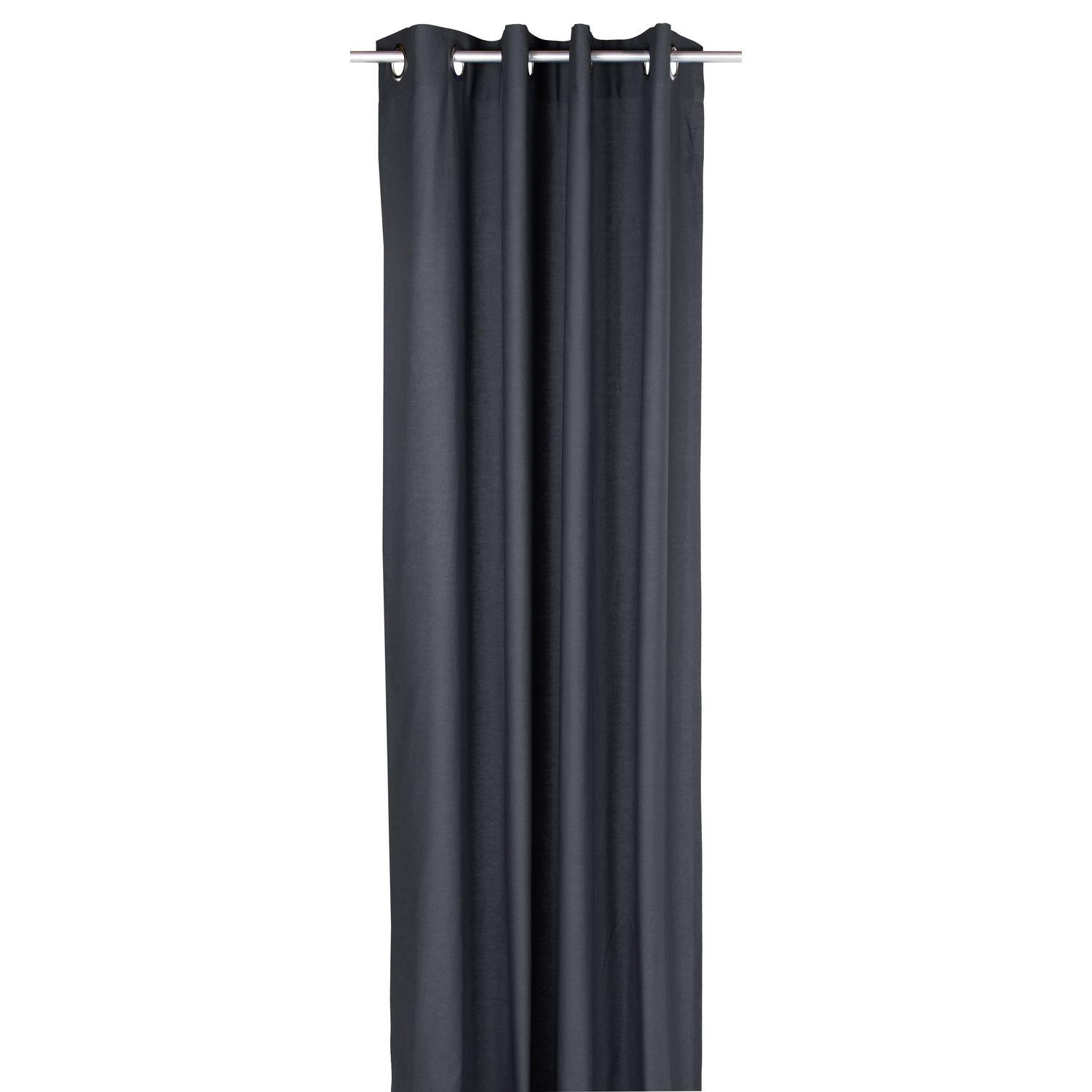 ÖSENVORHANG DOVE Blickdicht - Anthrazit, Textil (140/0.5/245cm) - Tom Tailor