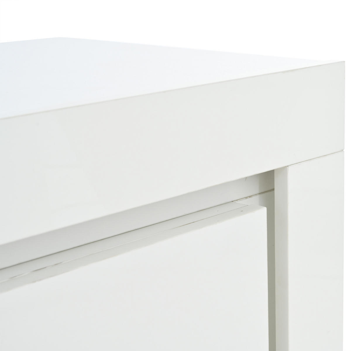 SIDEBOARD in Weiß Wohnzimmerschrank mit 3 Schubladen und LED-Lichtleiste für Flure und Wohnzimmer, B140/T40/H65cm - Weiß, Holzwerkstoff (140/65/40cm) - STILVORA