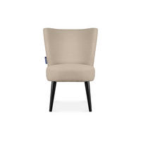 COCKTAILSESSEL APPA uf hohen schwarz lackierten Beinen aus Buchenholz, aus recyceltem Boucle-Stoff, Beige/Schwarz - Beige/Schwarz, Holz/Textil (63/89/65cm) - KONSIMO®