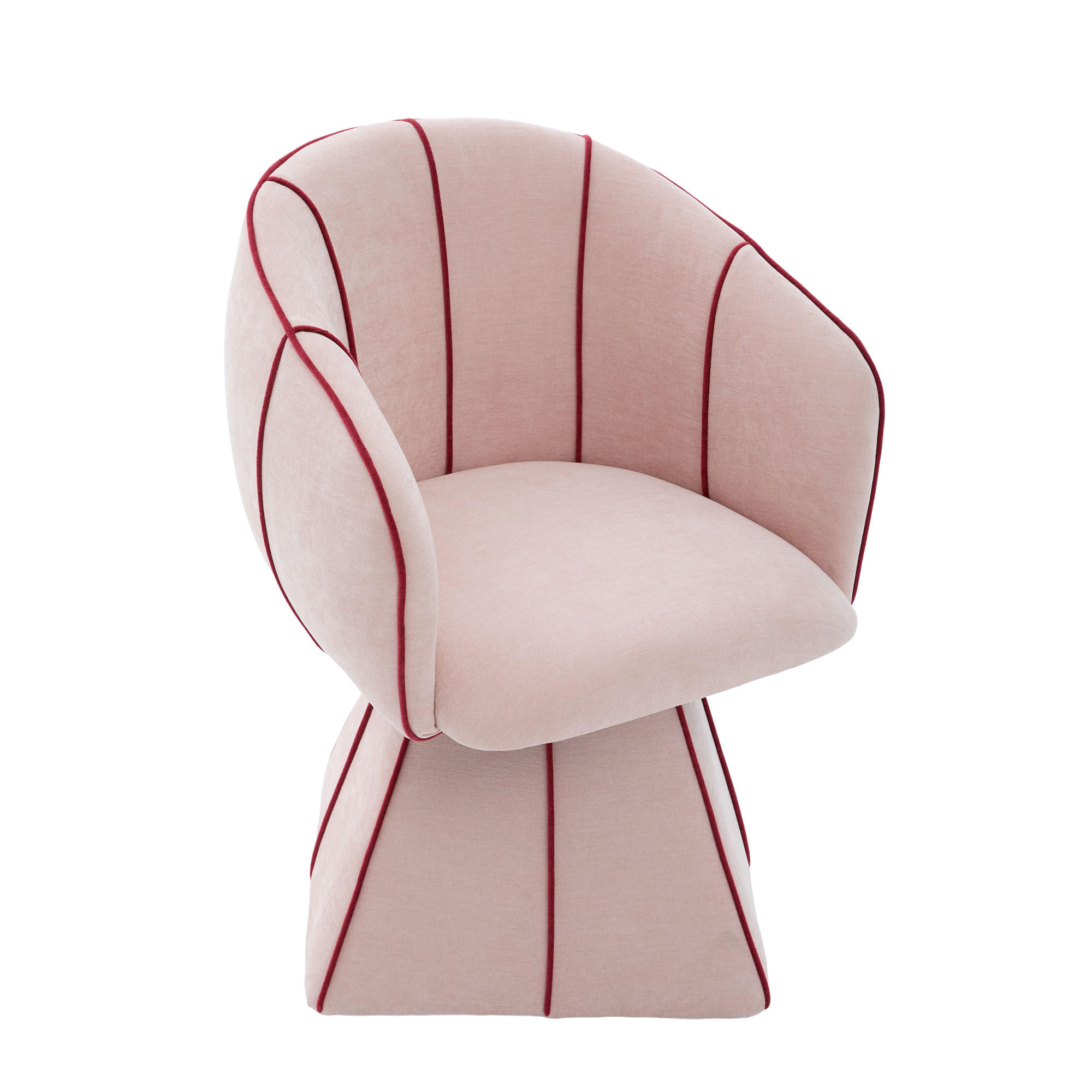 DREHSTUHL Chenille Pink drehbar - Rosa, Holzwerkstoff/Textil (56/74.5/54cm) - WISHDOR