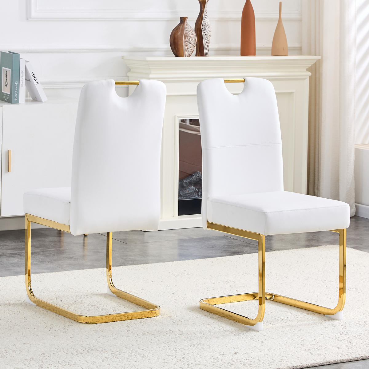 SCHWINGSTUHL DE-36779 2er-Set mit Federkernpolsterung und ergonomischem Design Weiß - Goldfarben/Weiß, Metall (43/97/56cm) - ComfortXL