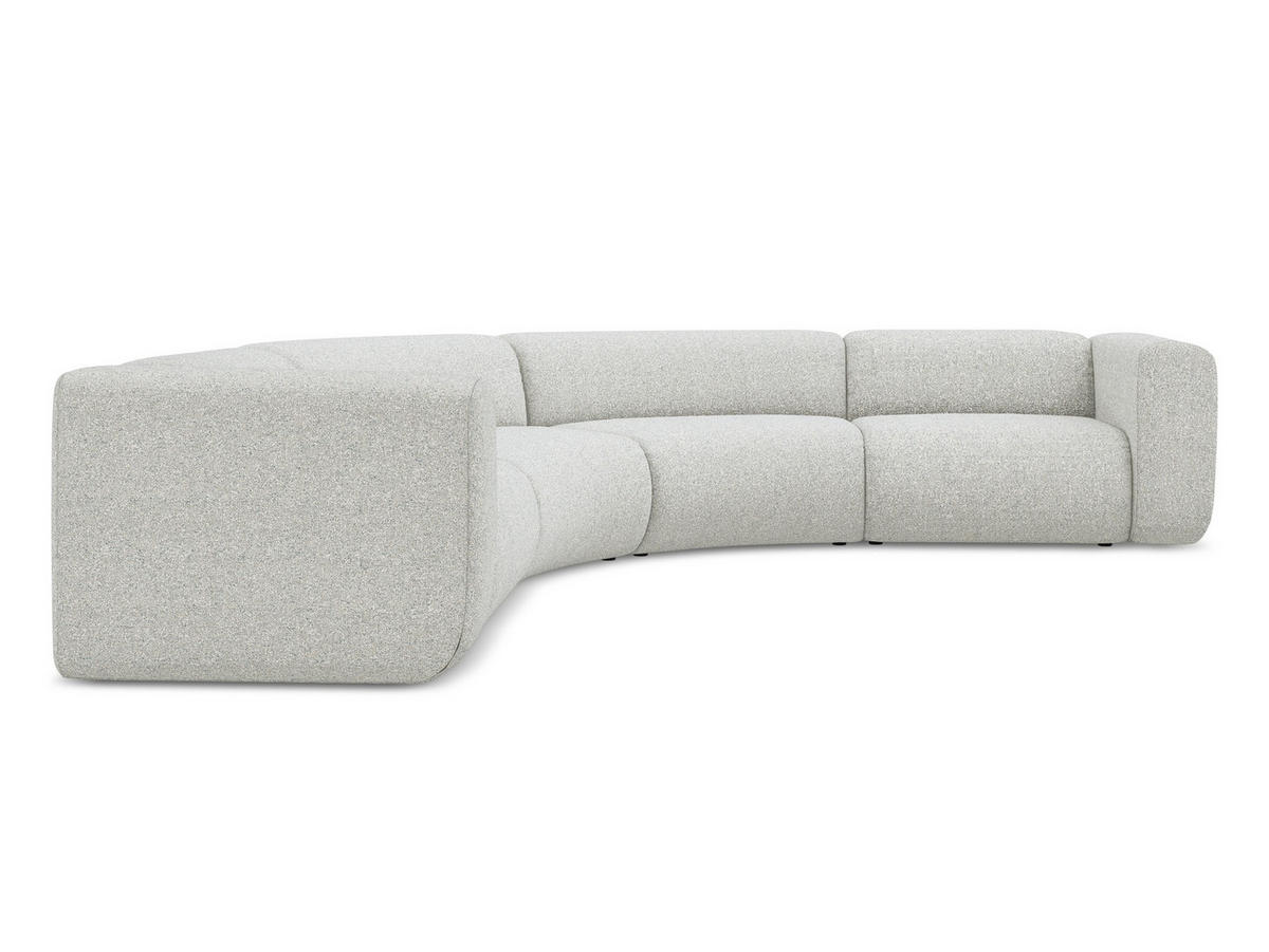 ECKSOFA Strukturstoff Stoff Beige - Beige/Schwarz, Kunststoff/Textil (318/318cm) - Makamii