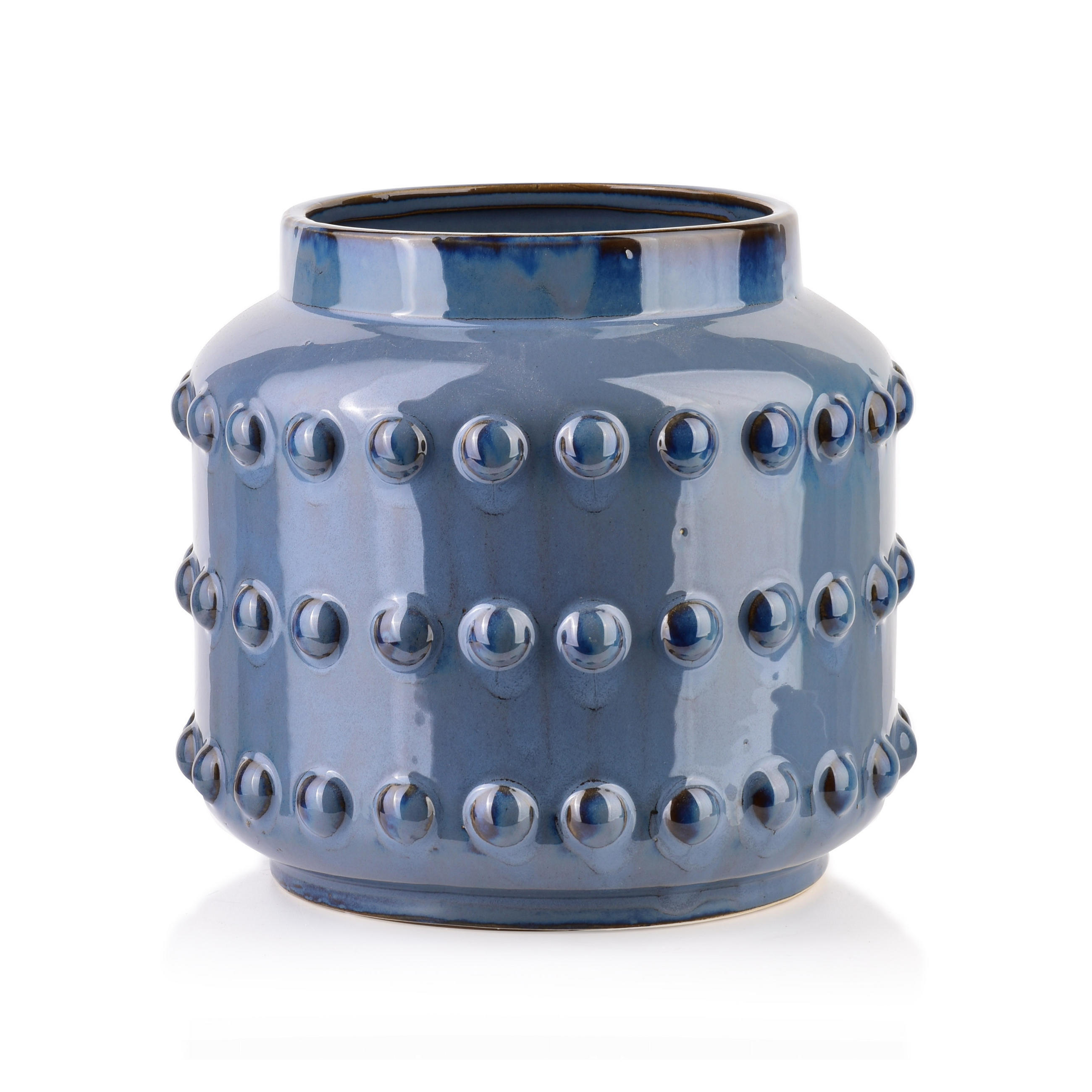 Mondex VÁZA Migliore Modrá 22,5/22,5/20,5 cm keramika