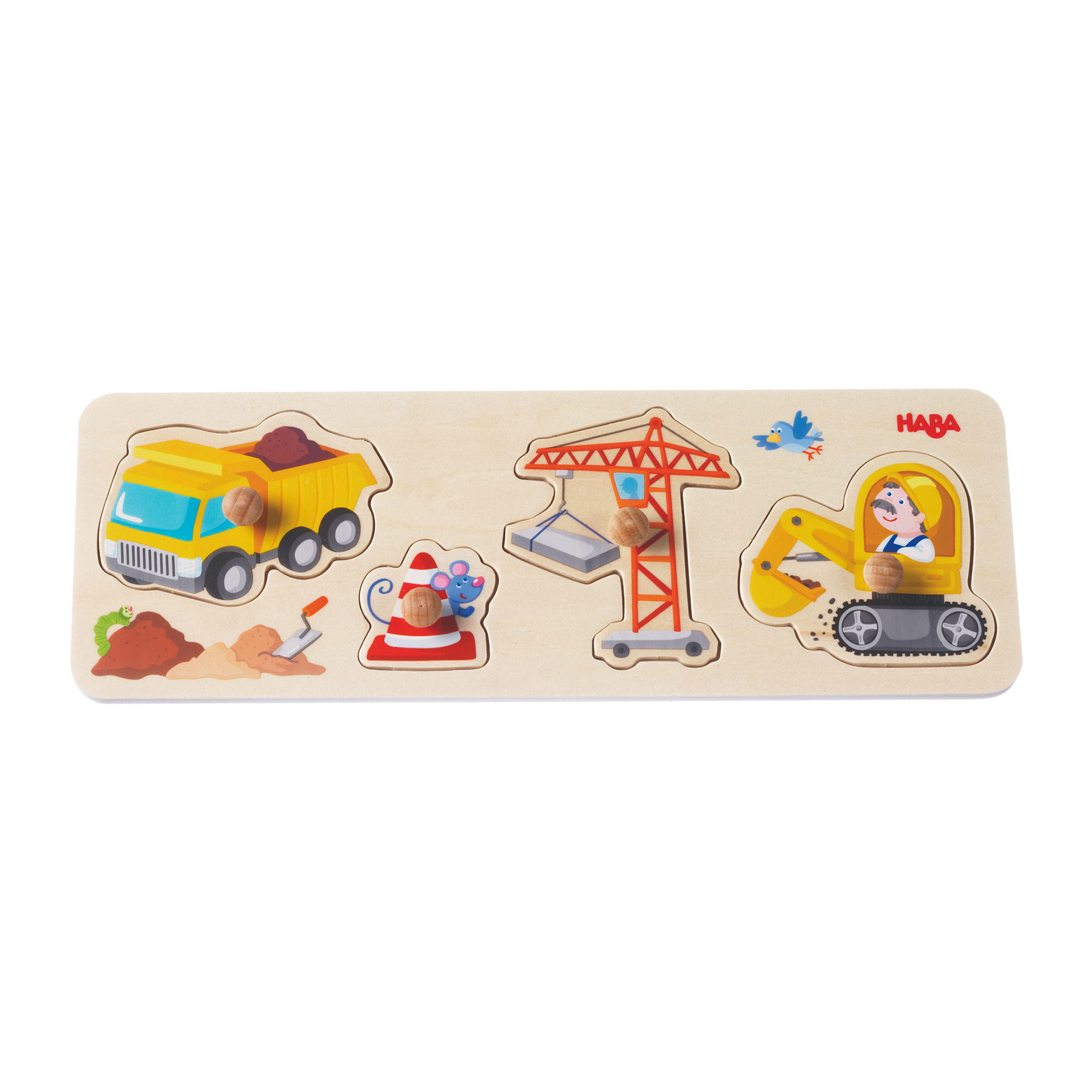 GREIFPUZZLE Auf Der Baustelle, ab 12 Monaten - Multicolor, Naturmaterialien (30.4/1.7/10.1cm) - Haba