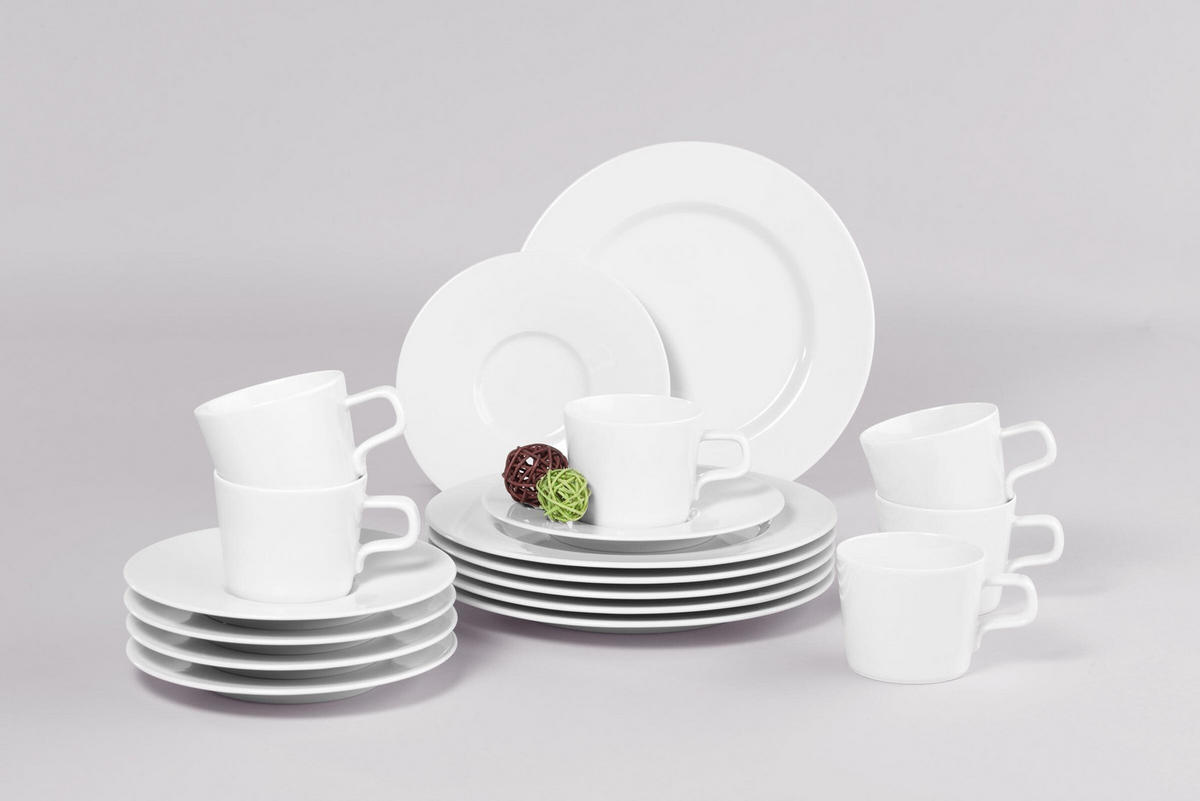 KAFFEESERVICE No Limits Weiß weiß 18-tlg. - Weiß, Keramik (24/18.1/43cm) - Seltmann Weiden
