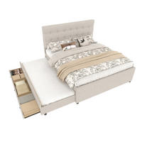 POLSTERBETT 140/200 cm mit Polsterbett und 3 Schubladen, Beige - Beige, Textil (140/200cm) - Flora Grace