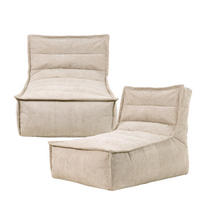 SITZSACK Lounger Dolce , Cord, 2PK - Beige, Kunststoff (152/72/90cm) - icon