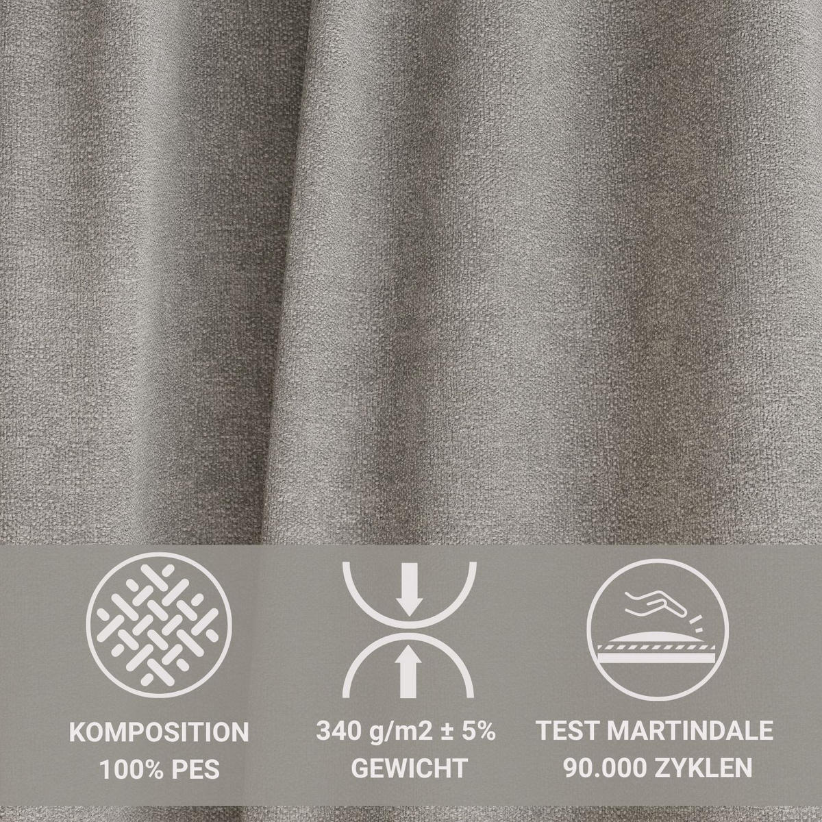 BOXSPRINGBETT Fatu 140/200 cm, in Beige grau, Bettkasten, Matratze, Topper - Beige/Schwarz, Holz/Holzwerkstoff (140/200cm) - Maison de Reve