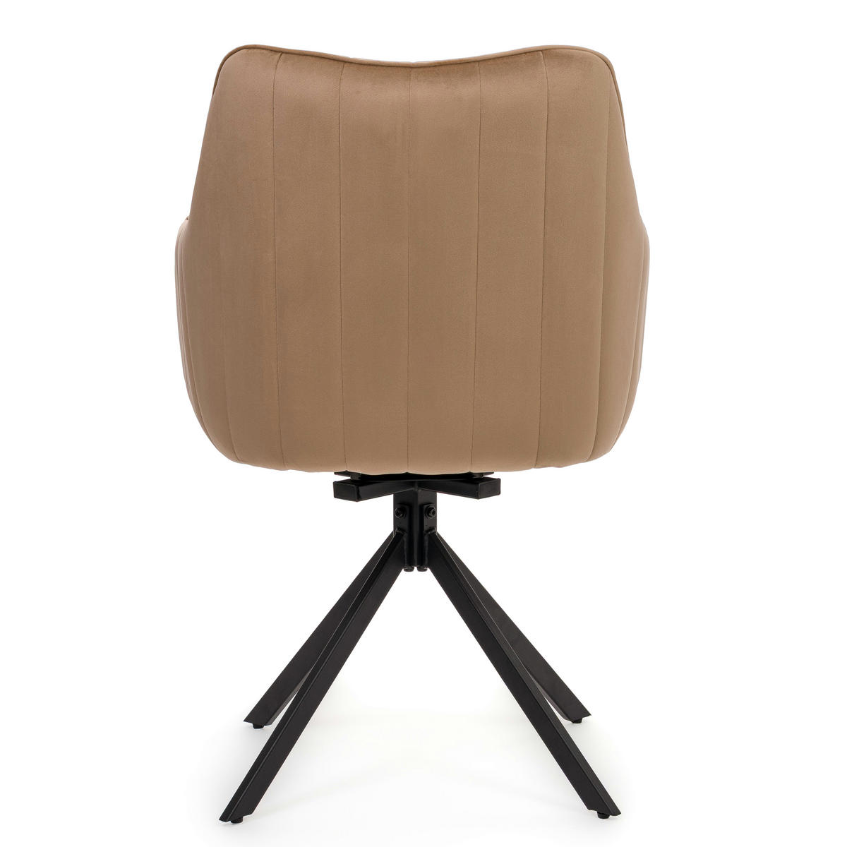 STUHL PIANO drehbar gepolsterter mit Steppung - beige - Velour - Beige/Schwarz, Textil/Metall (59/88/61cm) - NEW HOME