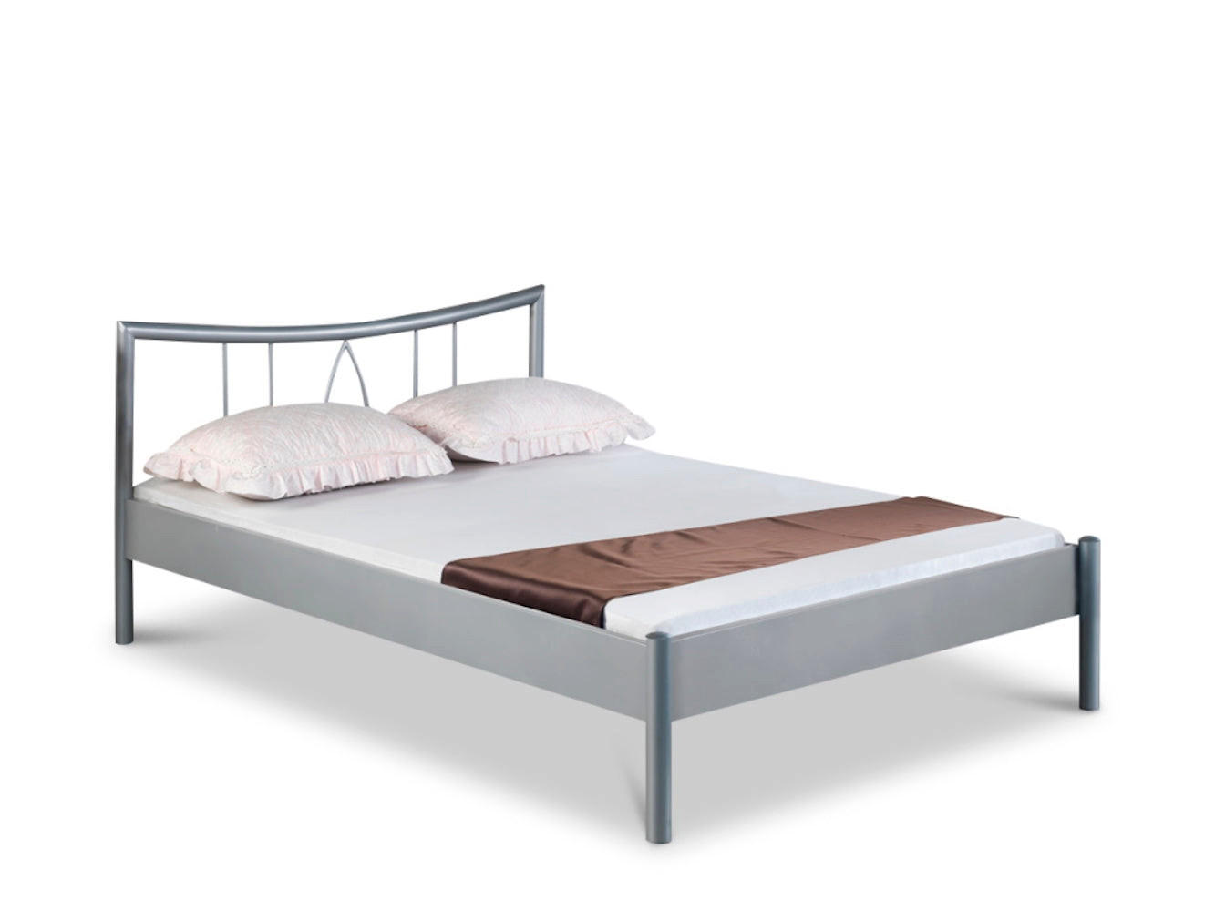 METALLBETT Hanna / 160 x 200 cm / silberfarben - Silberfarben, Metall (160/200cm) - BED BOX