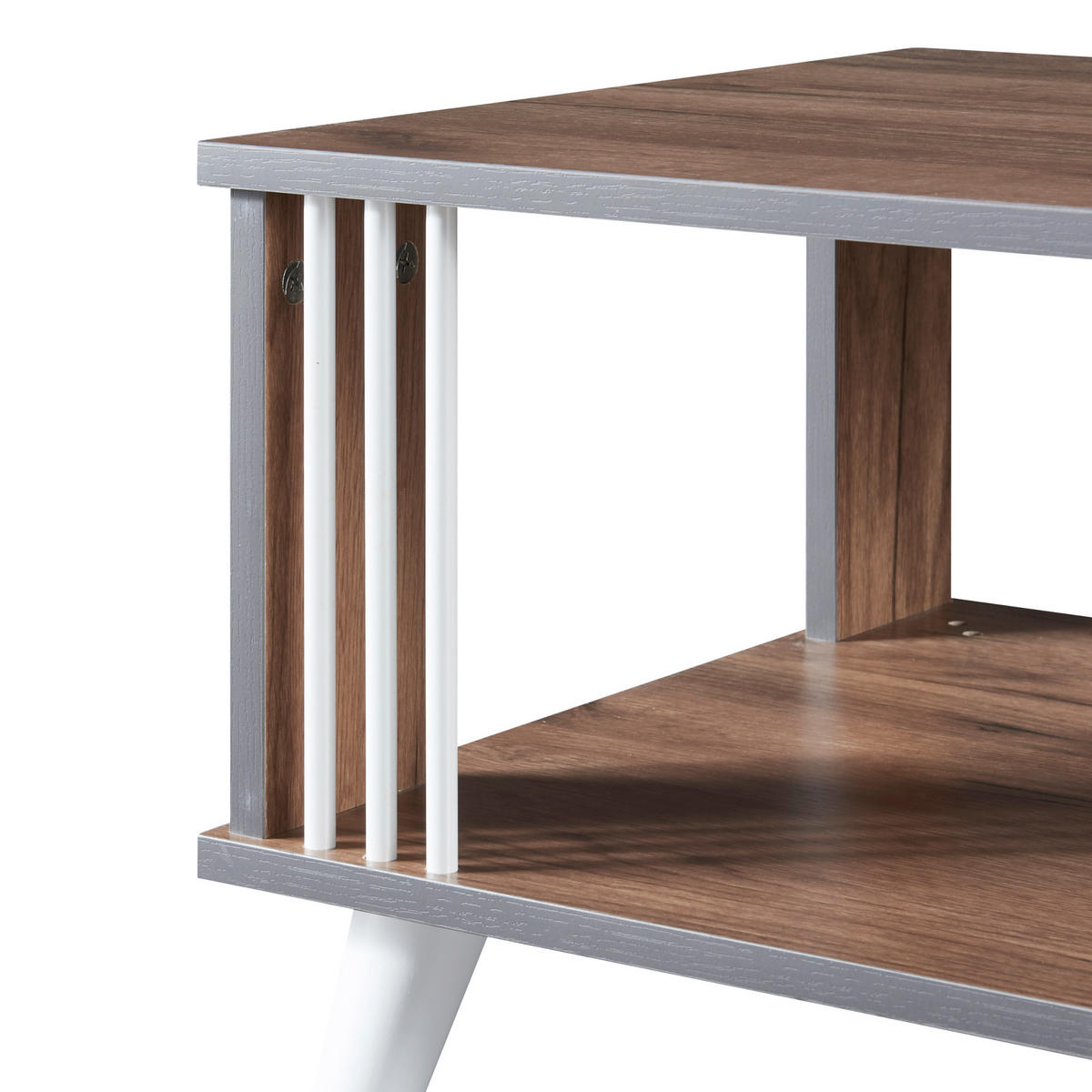 COUCHTISCH Århus 40/70/50 cm - Eichefarben/Weiß, Holzwerkstoff/Kunststoff (50/70/40cm) - [en.casa]