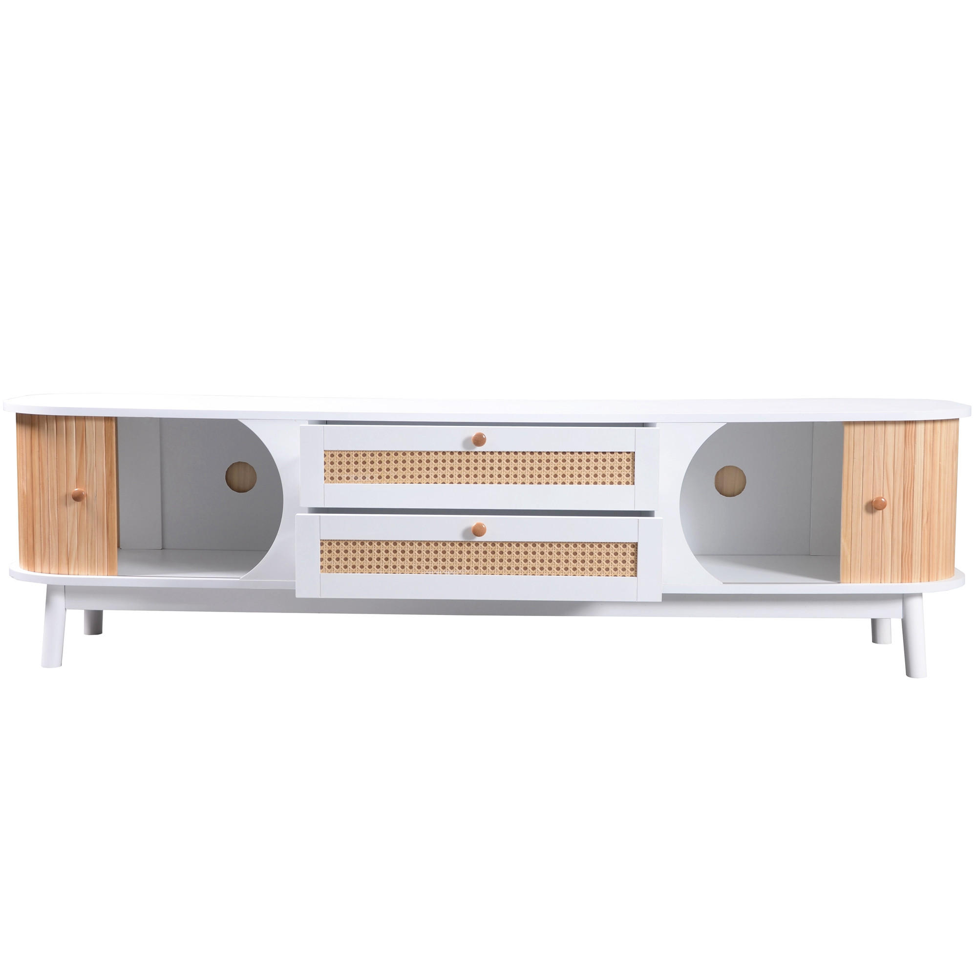 TV-ELEMENT 170/39.5/46 cm Weiß mit 2 Türen und 2 Schubladen - Weiß, Holz (170/46/39.5cm) - Oxeza