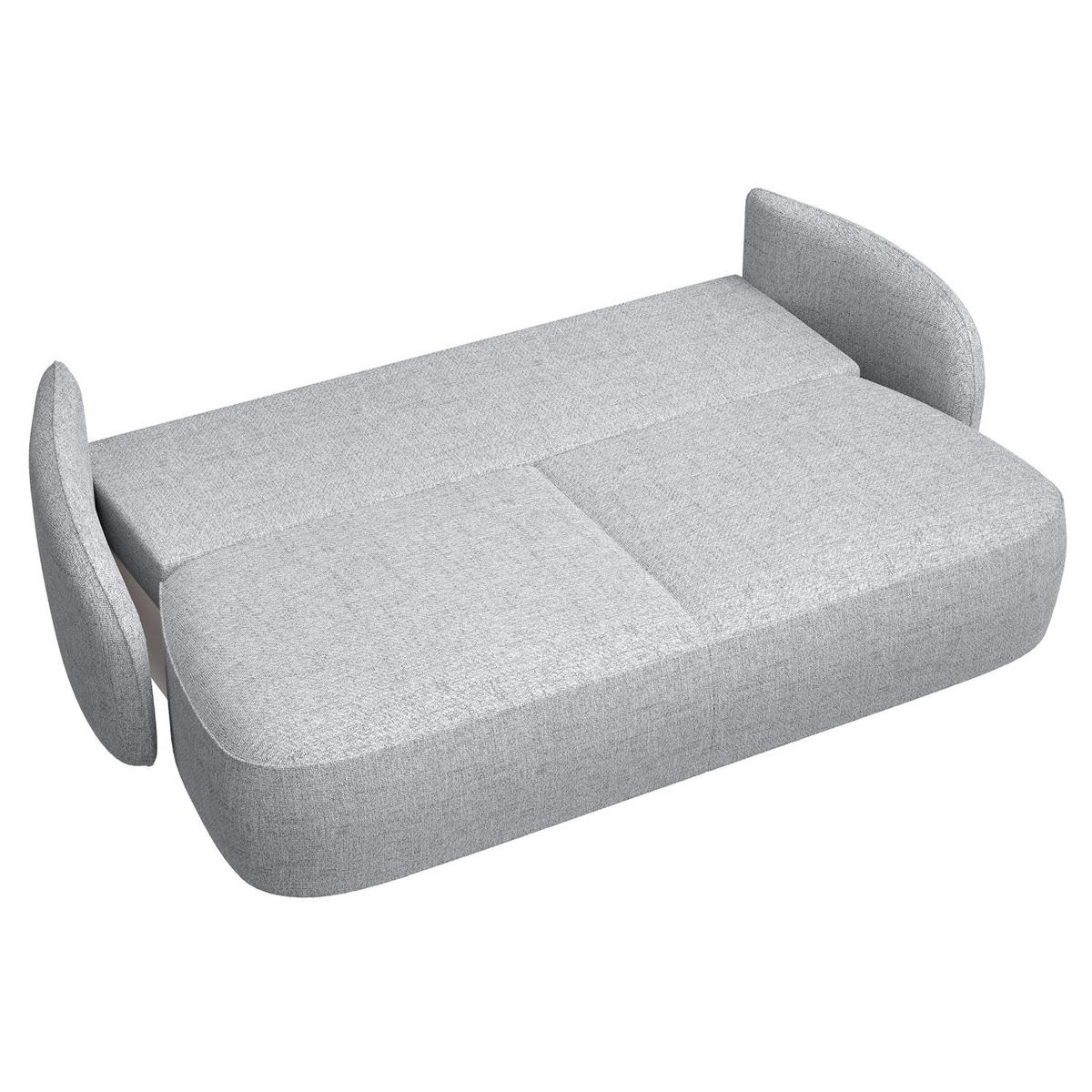 3-SITZER-SOFA Savoy Hellgrau mit Schlaffunktion - Hellgrau/Schwarz, Kunststoff/Textil (254/96/105cm) - Selsey