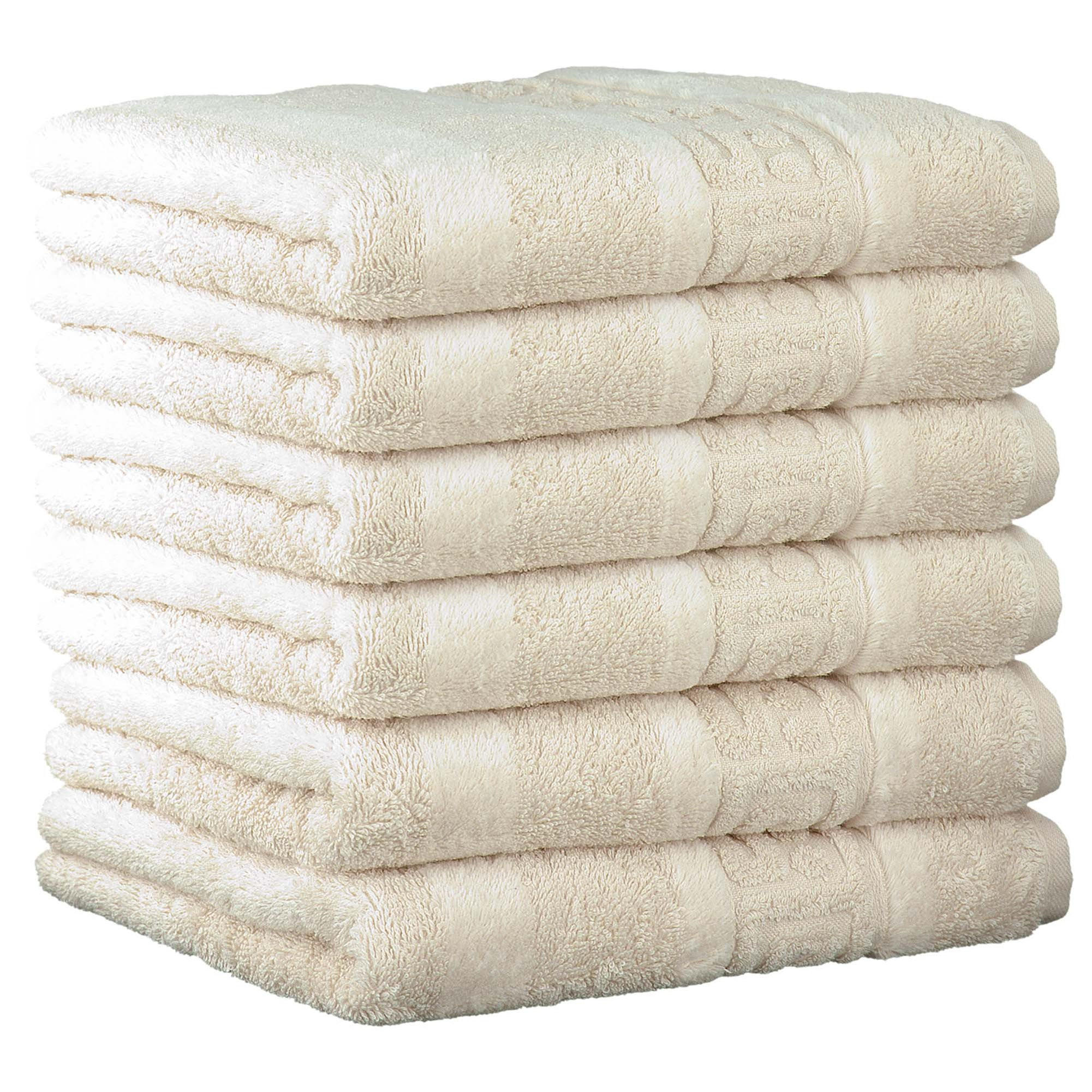 GÄSTETUCH 6er Pack 100% Baumwolle, Natur, 30 x 50 cm - Naturfarben, Naturmaterialien (30/40cm) - Cawoe