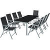 SITZGRUPPE Pompeii,Tisch mit Sicherheitsglasplatten und Ausgleichsschrauben,silber - Silberfarben, Naturmaterialien/Kunststoff - tectake