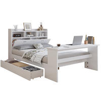 JUGENDBETT 140x200 cm in Weiß mit Stauraum, Klapptisch und flexibel montierbarer Schublade - Weiß, Holz (140/200cm) - IVMEU