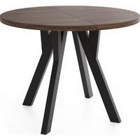 ESSTISCH Avero Black runder ausziehbarer, Eiche Sonoma dunkelbraun 80-160/80/77 cm - Eichefarben/Schwarz, Holz/Holzwerkstoff (80/80/77cm) - WFL GROUP