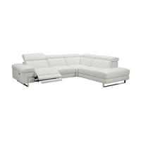 ECKSOFA Opera Echtleder mit 1 x Relaxfunktion Weiß - Weiß, Leder/Metall (269/218cm)