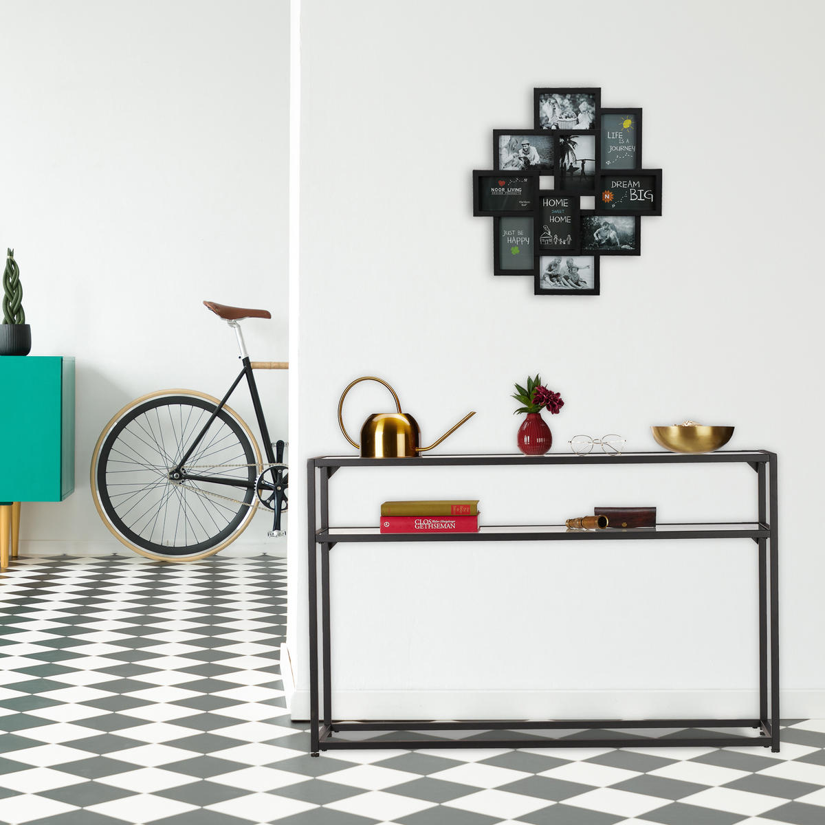 KONSOLENTISCH - Multicolor, Glas/Metall (30/110/70cm) - Relaxdays