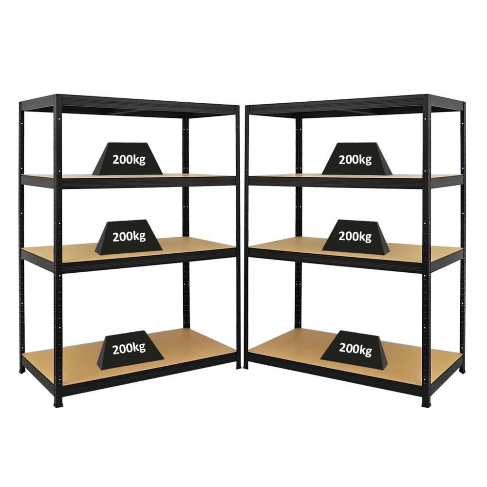 SCHWERLASTREGAL Big Elephant 2er-Set mit 2x 160x120x60 cm Fachlast 200 kg Schwarz - Schwarz, Metall (240/160/60cm) - PROREGAL