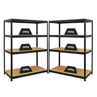 SCHWERLASTREGAL Big Elephant 2er-Set mit 2x 160x120x60 cm Fachlast 200 kg Schwarz - Schwarz, Metall (240/160/60cm) - PROREGAL