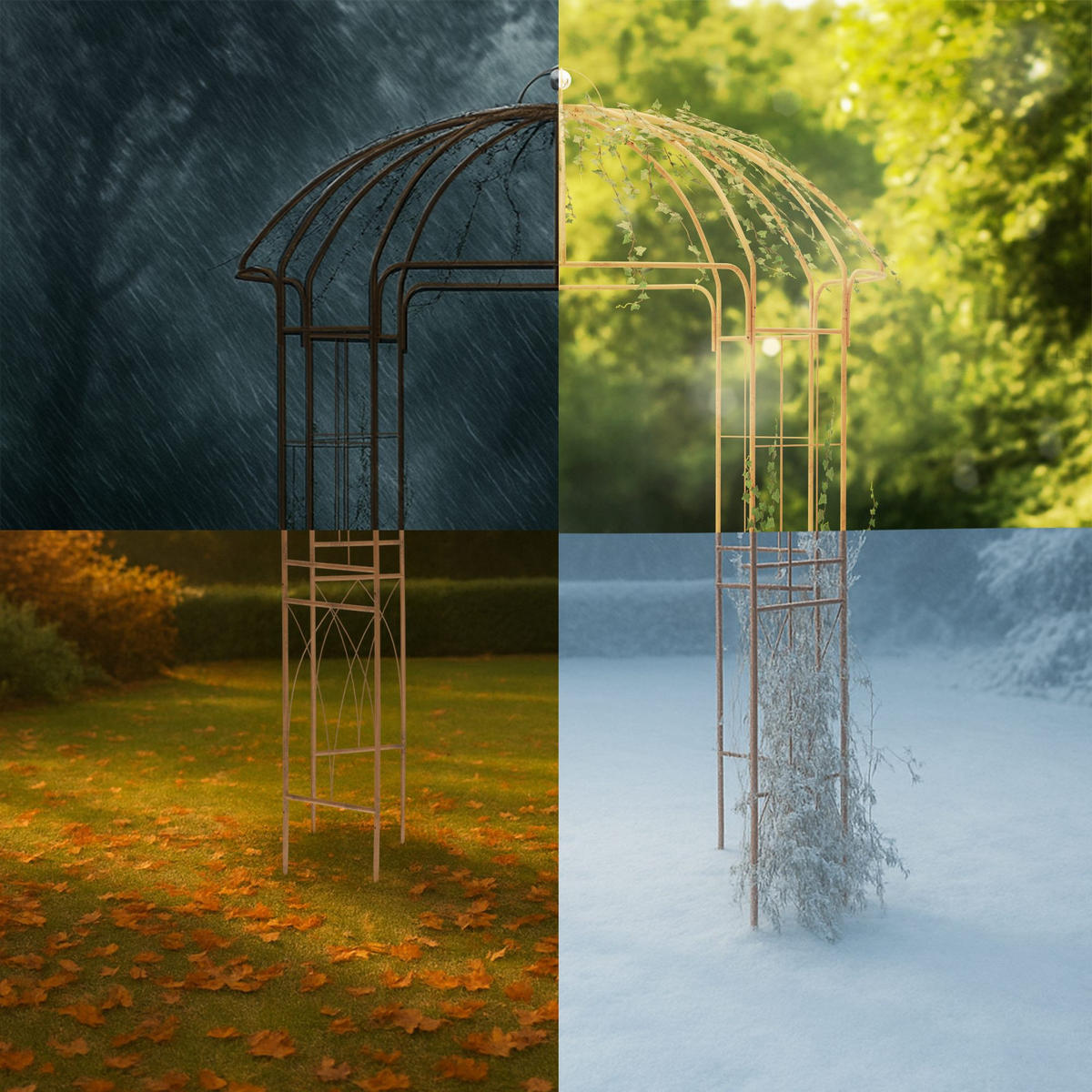 PAVILLON 200/200/270 cm Metall Braun - Braun, Metall (200/270/200cm) - CLP