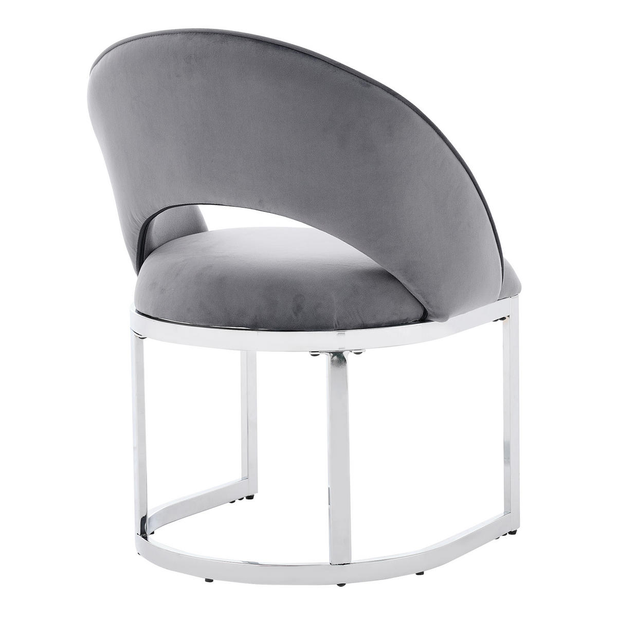 ESSZIMMERSTÜHLE 2er-Set Samt Silber Metall Grau - Silberfarben/Grau, Textil (59/80/56cm) - FLIEKS