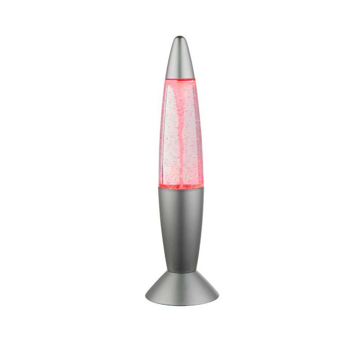 LED DEKOLEUCHTE Lavalampe Silber Kunststoff - Silberfarben, Glas (10/10/35.5cm) - Globo Lighting