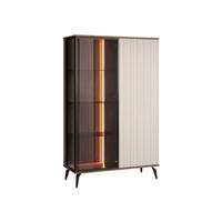 VITRINE Vici WIT103 - Kaschmir/Schwarz, Holzwerkstoff/Metall (130/162/39cm) - MIRJAN24