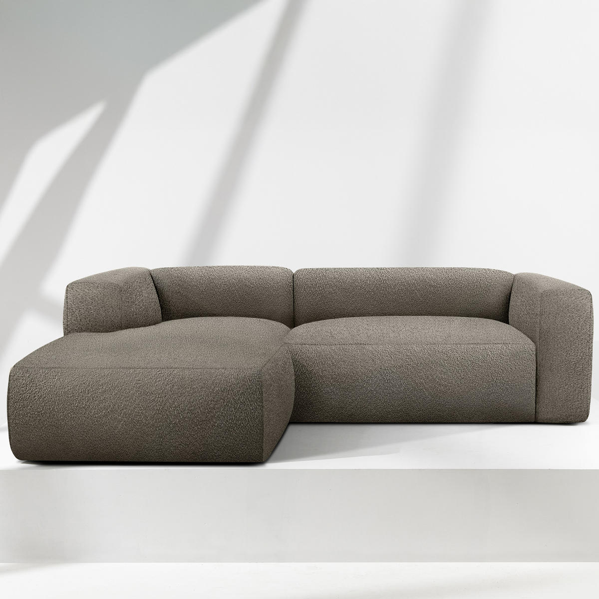 ECKSOFA LINKS BUFFO, kühles Braun - Braun, Holz/Holzwerkstoff (225/176cm) - KONSIMO®
