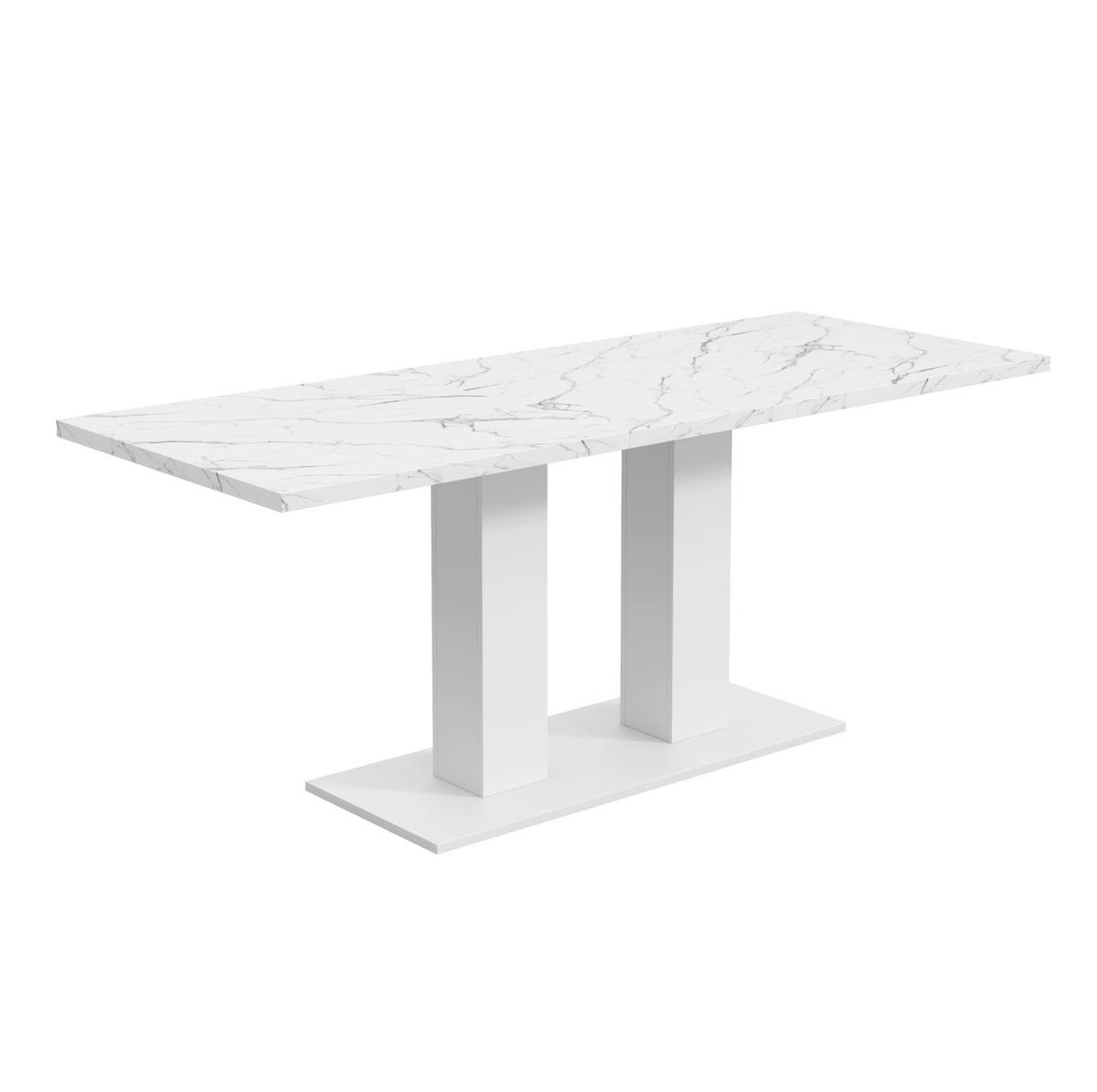 ESSTISCH 140/180/70 cm in Weiß aus MDF mit Ausziehfunktion - Weiß, Holzwerkstoff (180/70/75cm) - Flora Grace