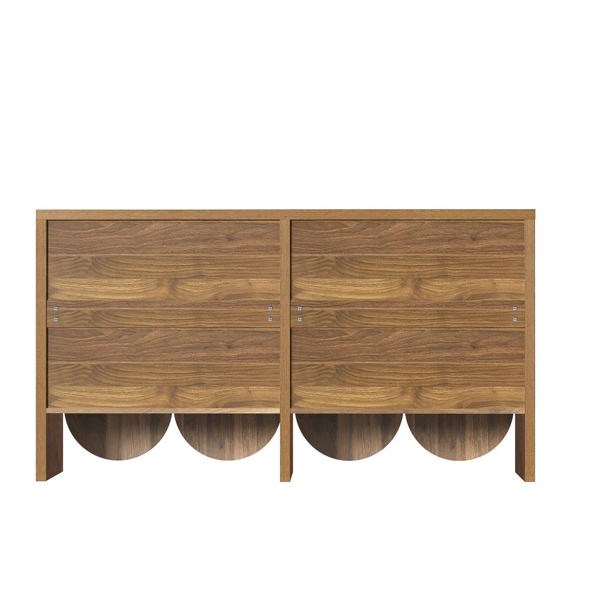 SIDEBOARD aus MDF 147x40x80 cm in Walnussoptik mit 4 Türen und verstellbaren Einlegeböden - Walnussfarben, Holzwerkstoff (147/80/40cm) - IVMEU