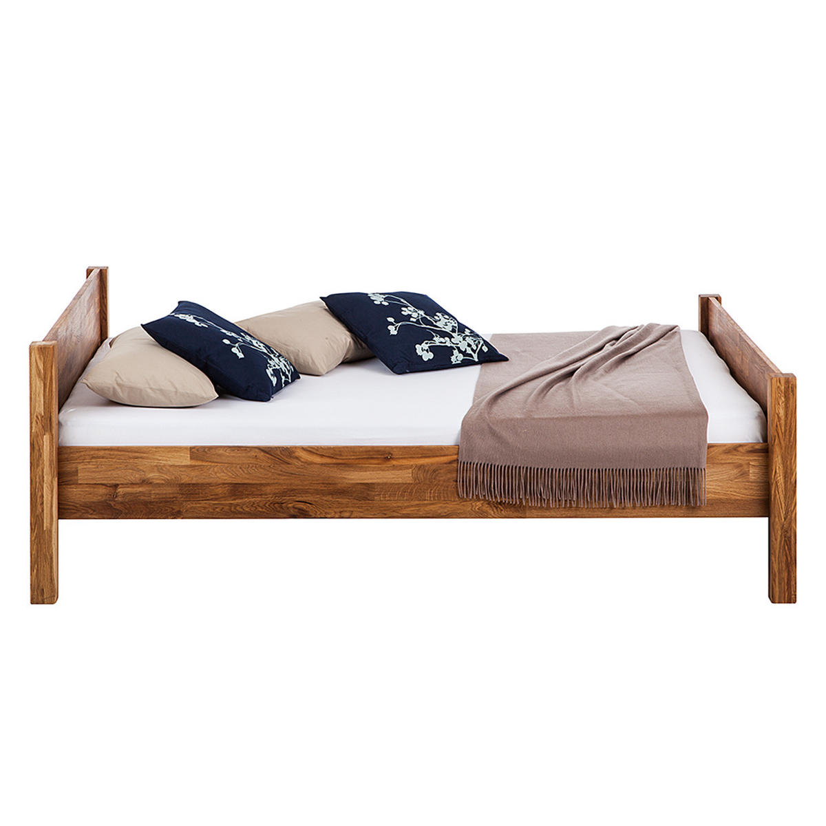 BETT - Massivholz - Eichefarben, Holz (180/200cm) - home24