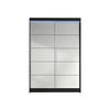 SCHWEBETÜRENSCHRANK Lino IV mit RGB LED Beleuchtung - Schwarz/Weiß, Holzwerkstoff/Metall (120/200/58cm) - MIRJAN24