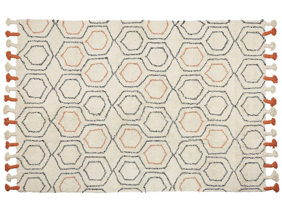 KURZFLOR-TEPPICH Hajipur 230/160 cm - Beige, Textil (160/230cm) - Beliani