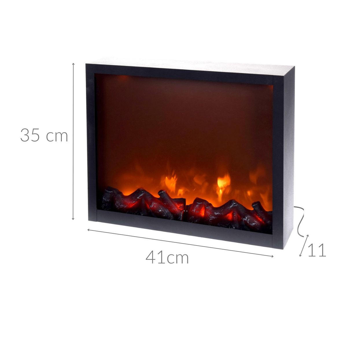ELEKTRISCHER KAMIN LED 41/35 cm - Schwarz, Kunststoff (11/35/41cm) - Home Styling Collection