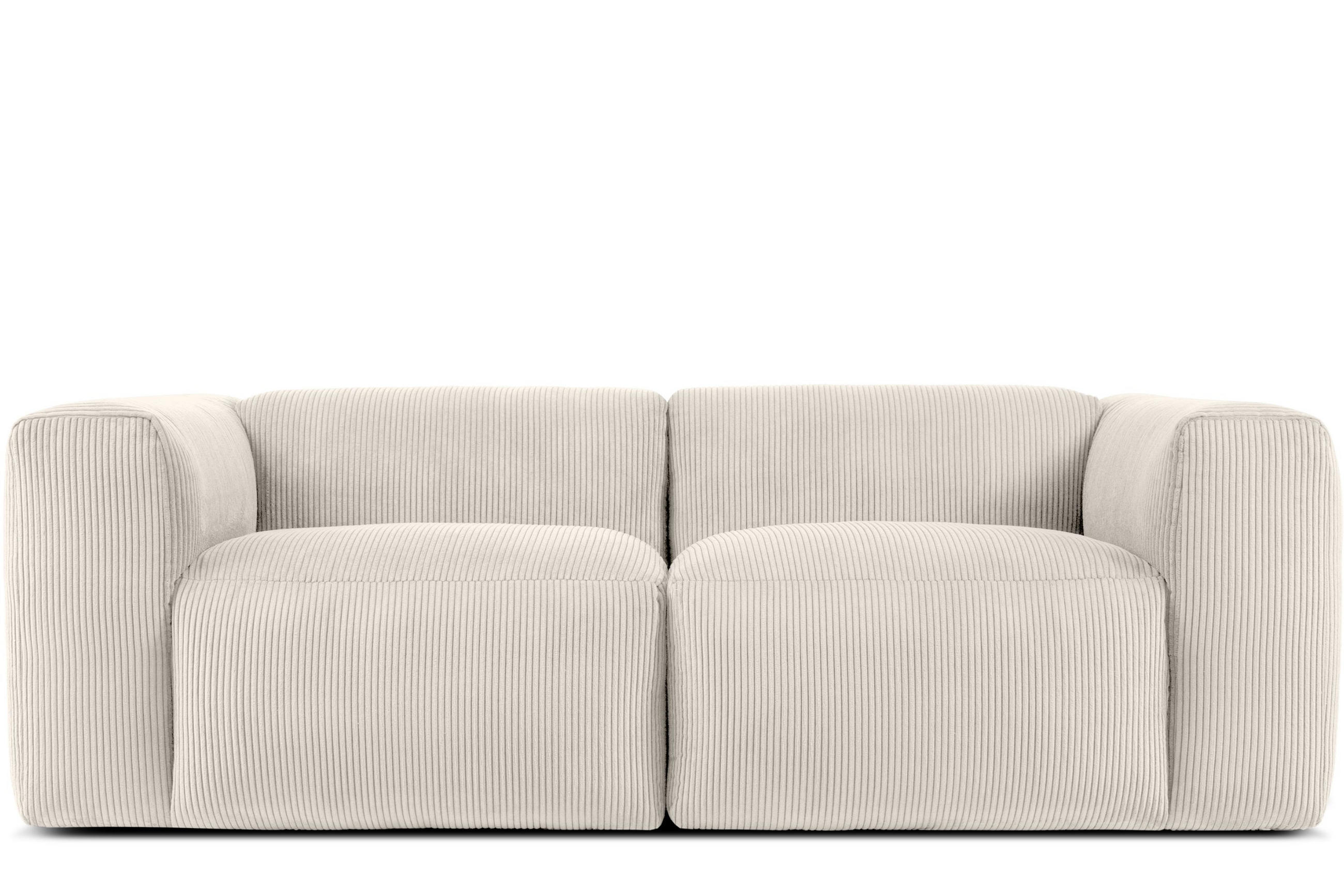 2-SITZER-MODULSOFA BUFFO mit extrem weicher und bequemer Sitzfläche, Kordstoff, cremefarben - Creme, Textil (210/73/96cm) - KONSIMO®