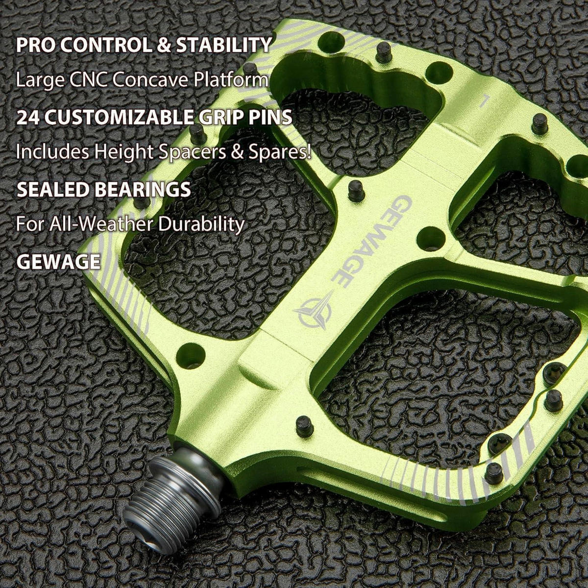 FAHRRADPEDALE Set Aluminium Knallgrün - Grün, Metall (11/1.5/11.5cm)