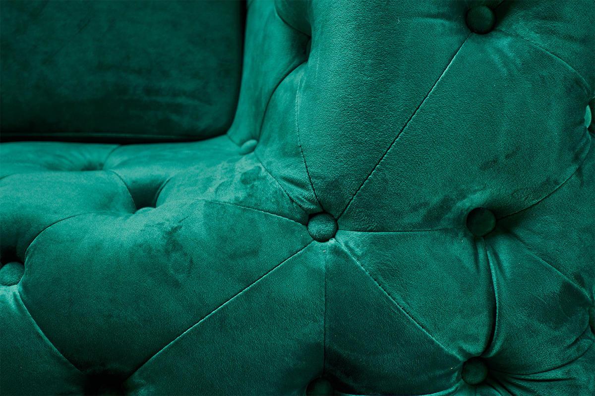 SOFA NARLA Grün Velvet - Silberfarben/Grün, Textil (219/68/84cm) - KAWOLA