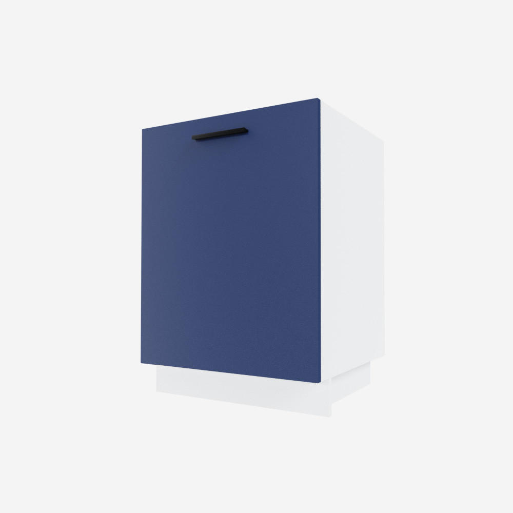 SPÜLENUNTERSCHRANK Bonn D1ZM/60 Marineblau Matt / Weiß Matt 60 / 50 / 82cm - Blau/Weiß, Holz/Holzwerkstoff (60/82/50cm) - Feldmann-Wohnen