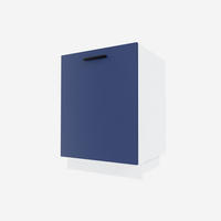SPÜLENUNTERSCHRANK Bonn D1ZM/60 Marineblau Matt / Weiß Matt 60 / 50 / 82cm - Blau/Weiß, Holz/Holzwerkstoff (60/82/50cm) - Feldmann-Wohnen