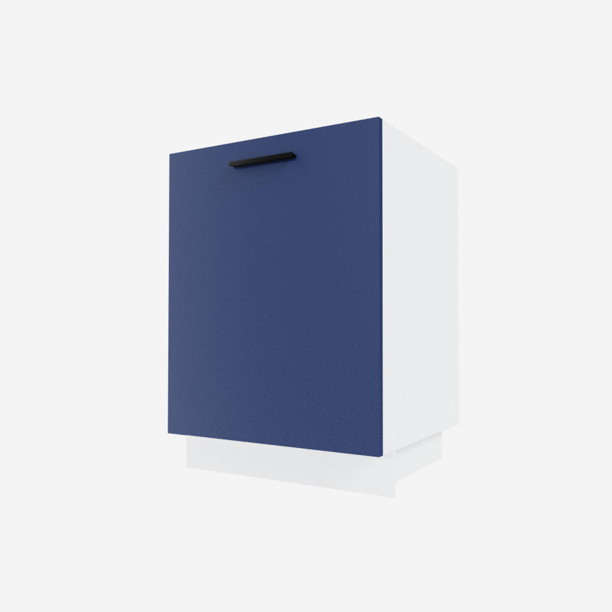 SPÜLENUNTERSCHRANK Bonn D1ZM/60 Marineblau Matt / Weiß Matt 60 / 50 / 82cm - Blau/Weiß, Holz/Holzwerkstoff (60/82/50cm) - Feldmann-Wohnen