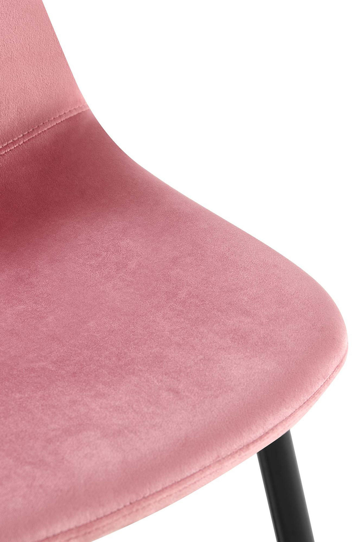 STUHL Samt Pink - Pink/Schwarz, Textil/Metall (44/88/51cm) - CLP