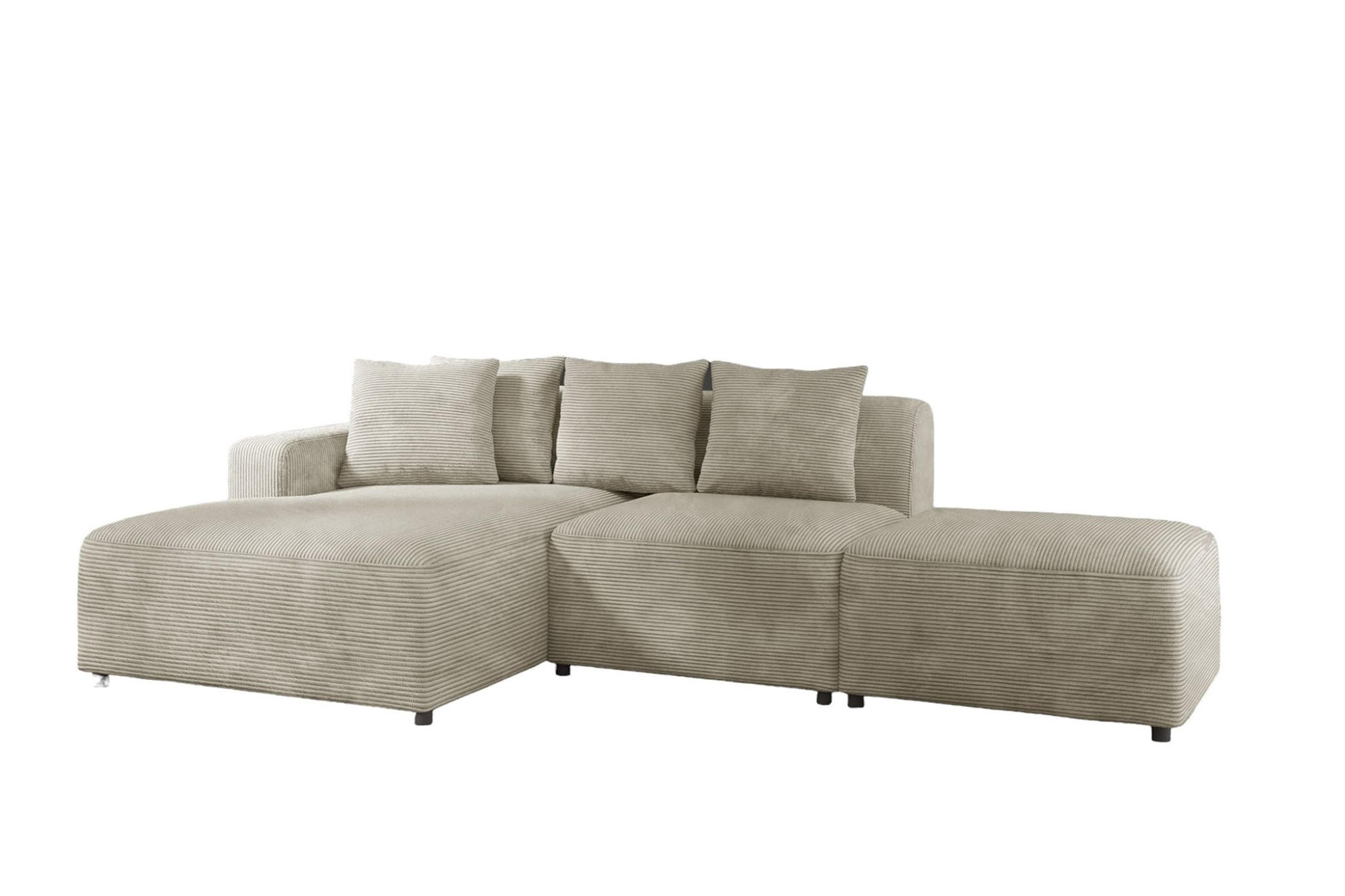 ECKSOFA Megan Xs In Poso - Beige, Holzwerkstoff/Textil (304/165cm) - Fun Möbel