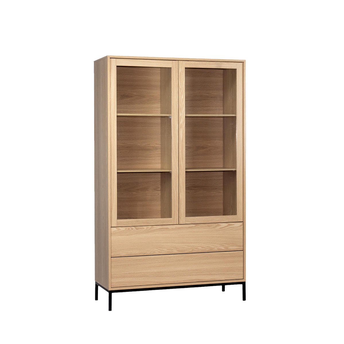 VITRINENSCHRANK DOPPELTER Remi Natürlich 100 cm x 170 cm - Naturfarben, Holzwerkstoff (100/170/40cm)