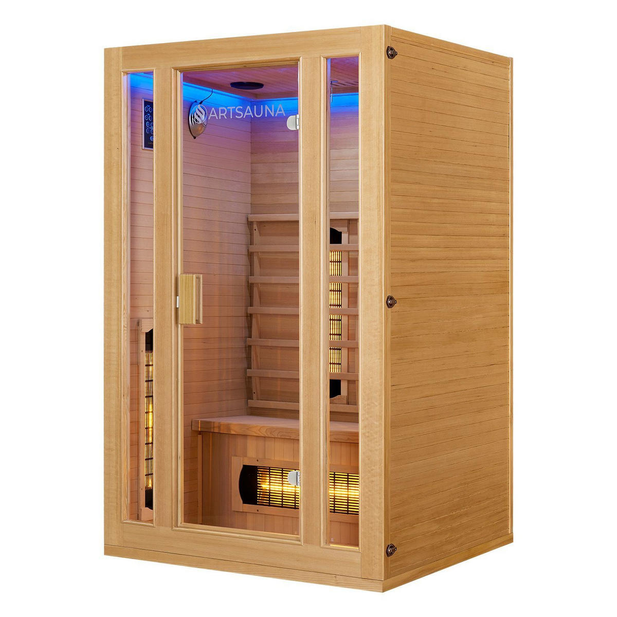 INFRAROTKABINE Nyborg S120V mit Vollspektrum-, Flächenstrahler & Hemlockholz - Naturfarben, Holz (120/190/105cm) - Artsauna
