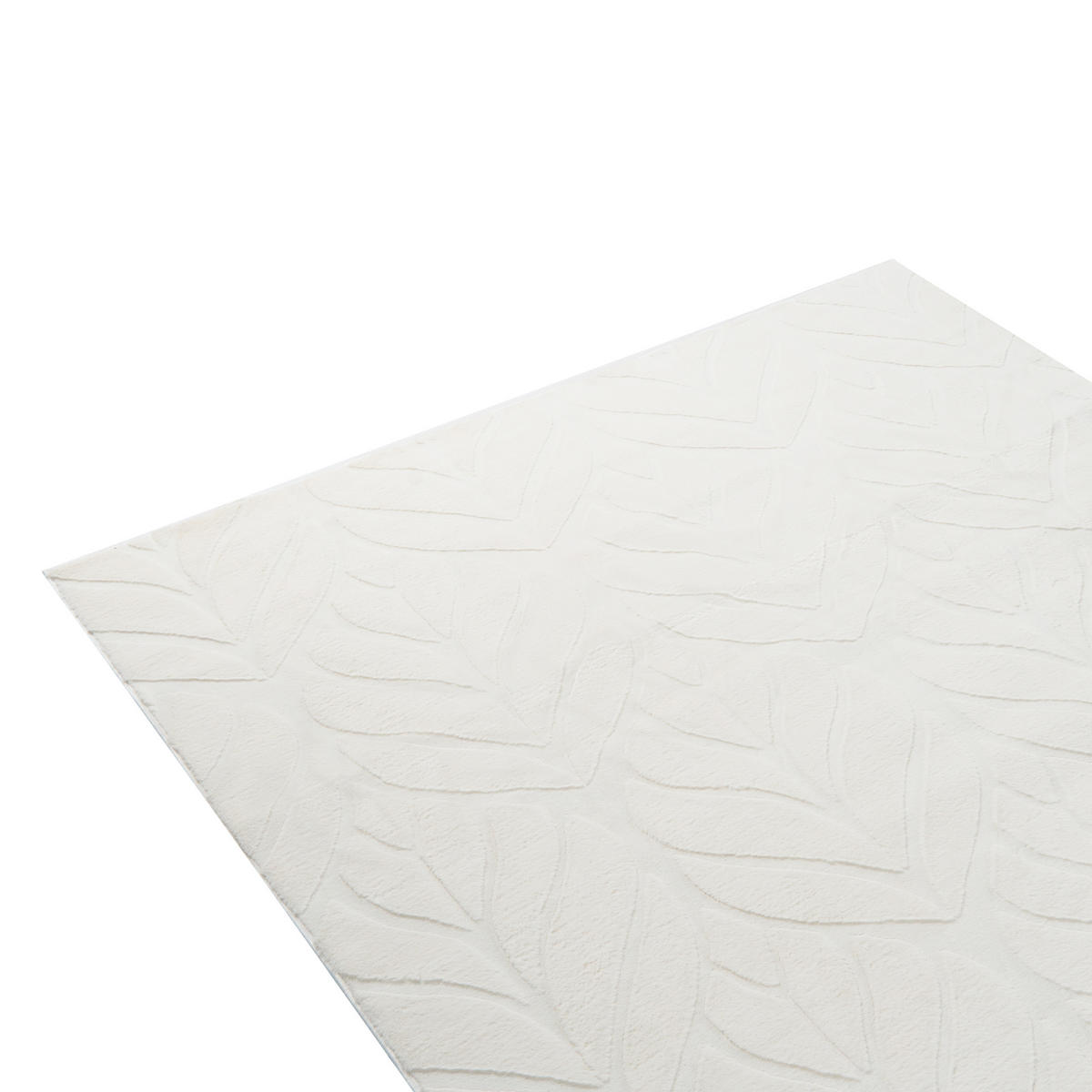 KOBEREC Z UMĚLÉ KOŽEŠINY Krémově bílý 160/160 cm Mitchell - bílá/krémová, plast (160/160cm) - Beliani