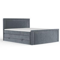 BOXSPRINGBETT Lavenda Grau 160/200 cm - Schwarz/Grau, Holz/Holzwerkstoff (160/200cm) - Maison de Reve