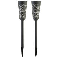 ERDSPIESSLEUCHTE 2er Set 9/9/56cm - Grau, Metall (56/9/9cm) - Luxform