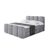 BOXBETT mit Matratze H4 und Lattenrost - NINA-Z - 140x200 cm - Hellgrau - Hellgrau, Holzwerkstoff (140/200cm)